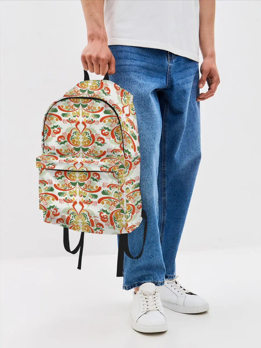 Рюкзак джинсовый / Хохломские узоры II