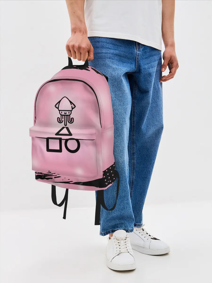 Рюкзак джинсовый / МИЛЫЙ КАЛЬМАР | ТРЕУГОЛЬНИК КВАДРАТ КРУГ