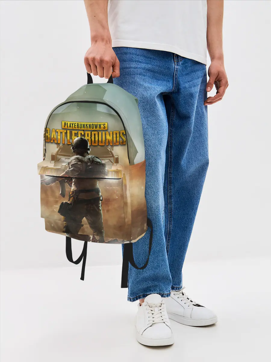 Рюкзак джинсовый / PUBG СОЛДАТ В ШЛЕМЕ | ПАБГ