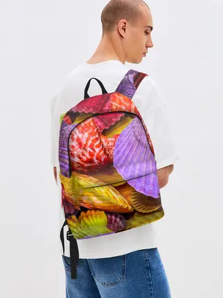 Рюкзак джинсовый / Разноцветные ракушки multicolored seashells