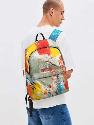 Рюкзак джинсовый / Буйство красок 3D