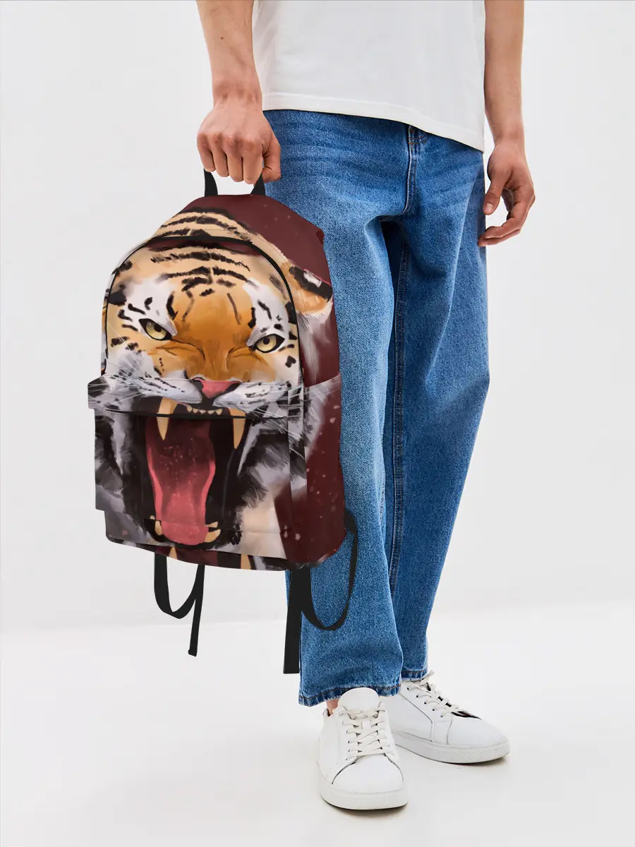 Рюкзак джинсовый / Тигр красавчик сердится