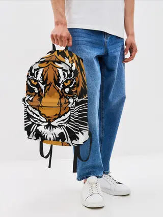 Рюкзак джинсовый / Взгляд хозяина джунглей