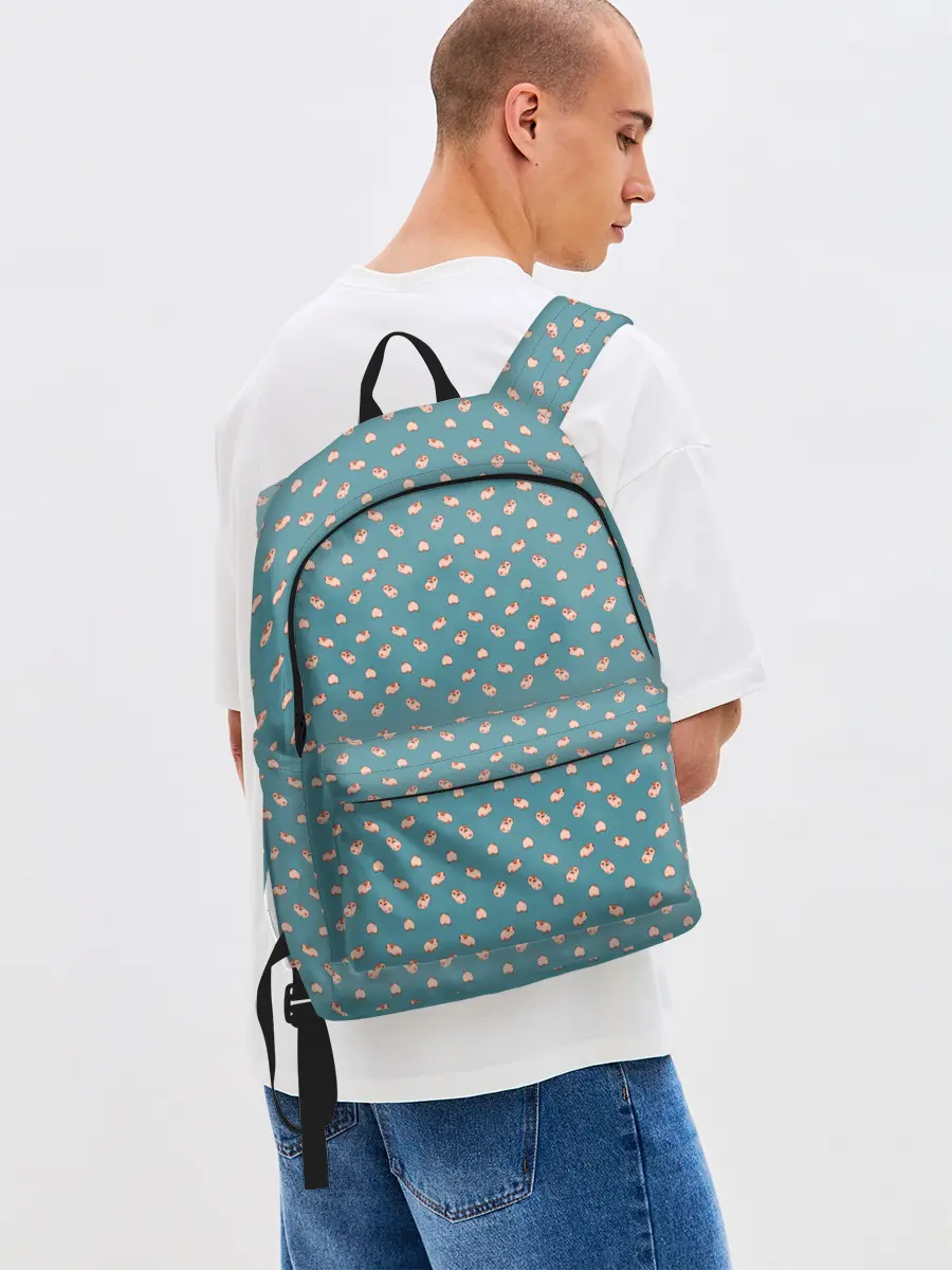 Рюкзак джинсовый / Паттерн хомячков