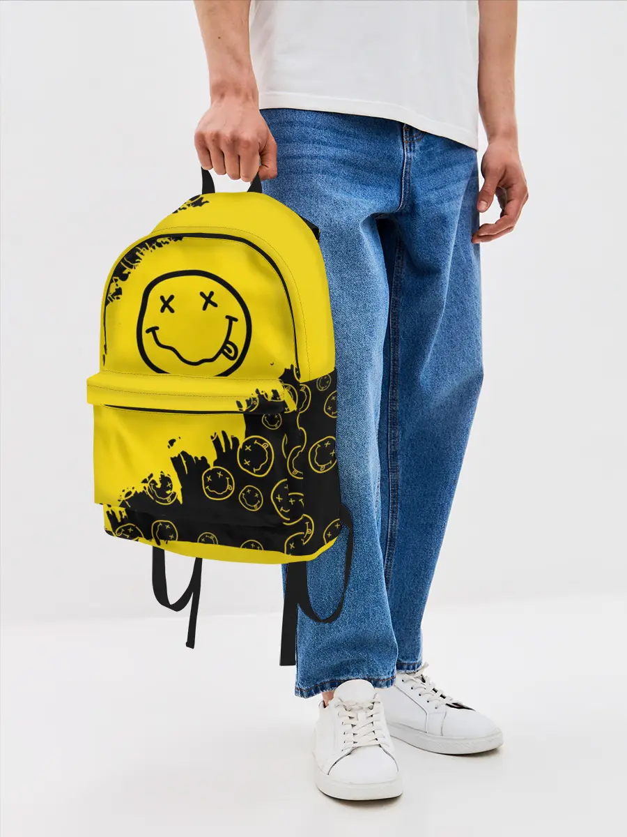 Рюкзак джинсовый / Nirvana Smile | Нирвана Рваный Паттерн