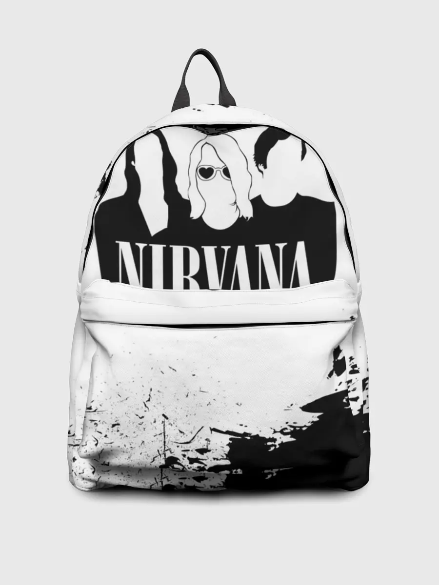 Рюкзак джинсовый / Нирвана Рок Группа Гранж ЧБ | Nirvana