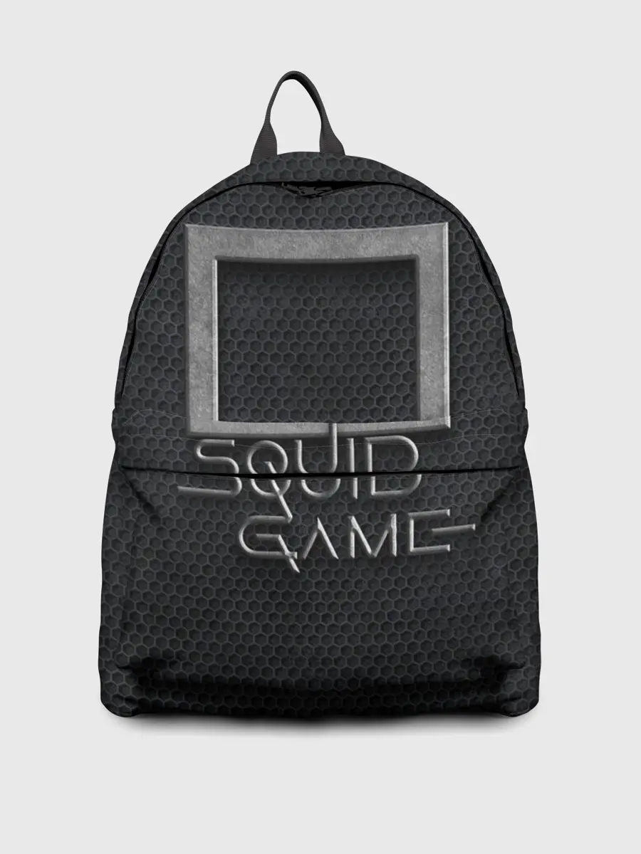 Рюкзак джинсовый / ИГРА В КАЛЬМАРА СИМВОЛ КВАДРАТ | SQUID GAME