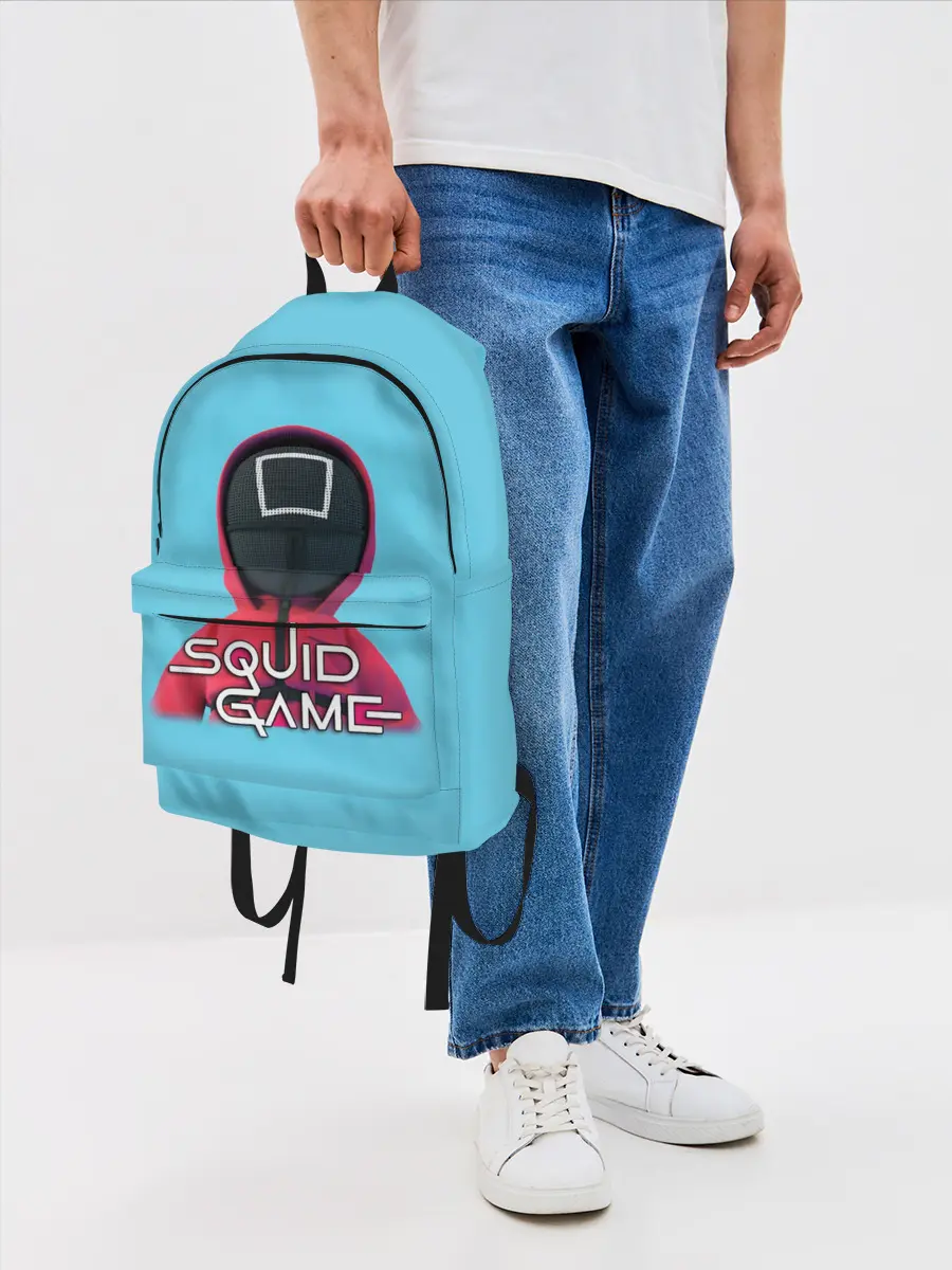 Рюкзак джинсовый / Squid game квадрат - Игра в кальмара