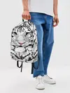 Рюкзак джинсовый / Белый снежный тигр
