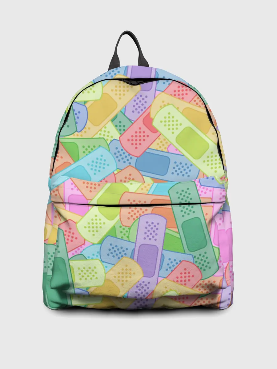 Рюкзак джинсовый / Цветные пластыри