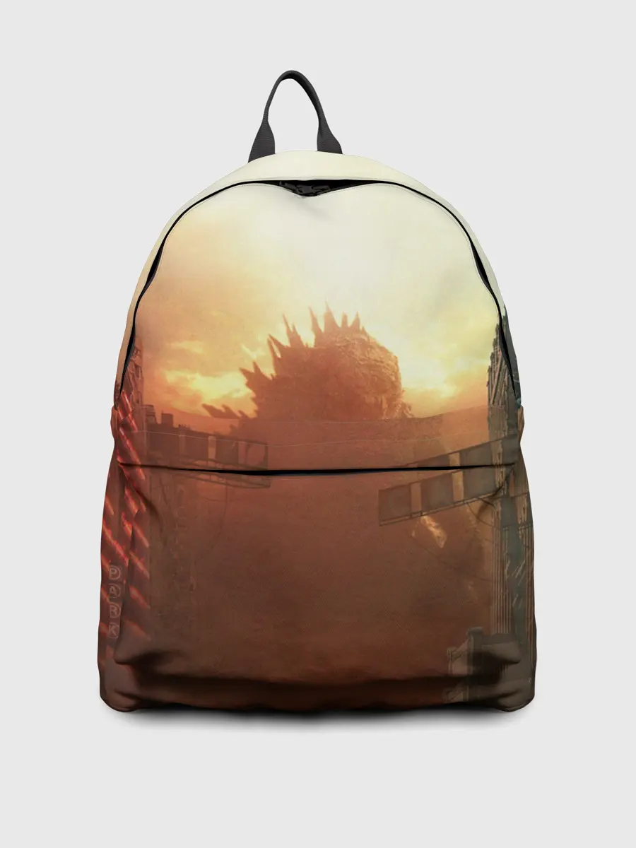 Рюкзак джинсовый / ГОДЗИЛЛА РАЗРУШАЕТ ГОРОД