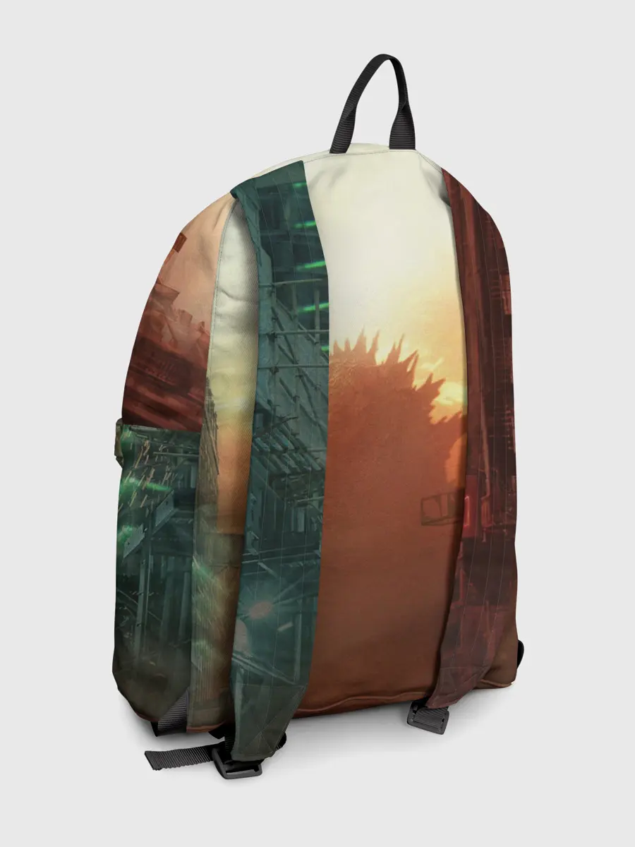 Рюкзак джинсовый / ГОДЗИЛЛА РАЗРУШАЕТ ГОРОД