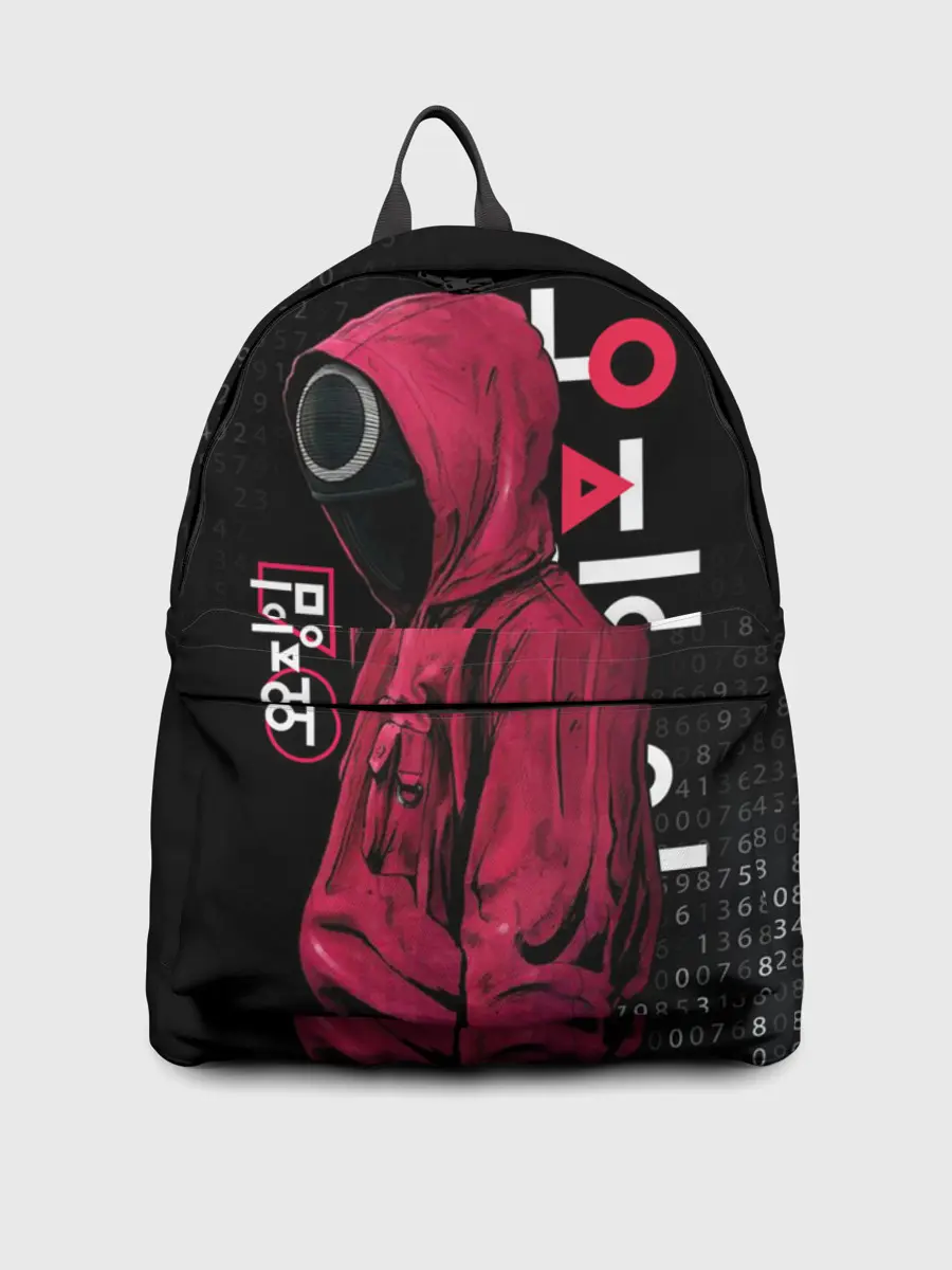 Рюкзак джинсовый / ИГРА В КАЛЬМАРА, СТРАЖ КРУГ / БИНАРНЫЙ КОД