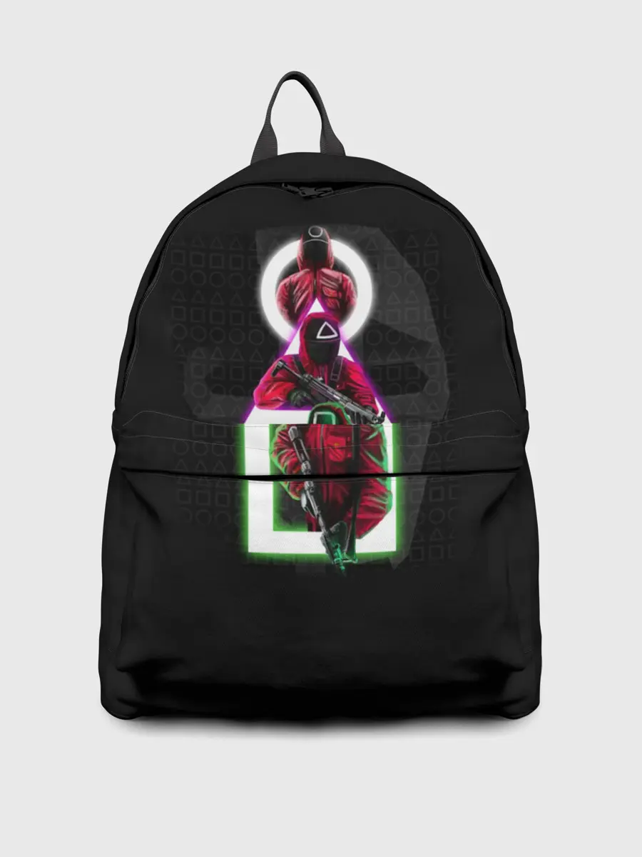 Рюкзак джинсовый / ИГРА В КАЛЬМАРА | ПЕРСОНАЖИ В МАСКАХ