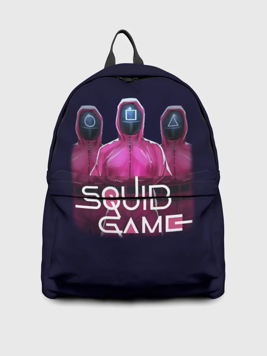 Рюкзак джинсовый / ИГРА В КАЛЬМАРА ЛЮДИ В МАСКАХ