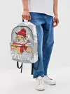 Рюкзак джинсовый / Тигр в красной шапке