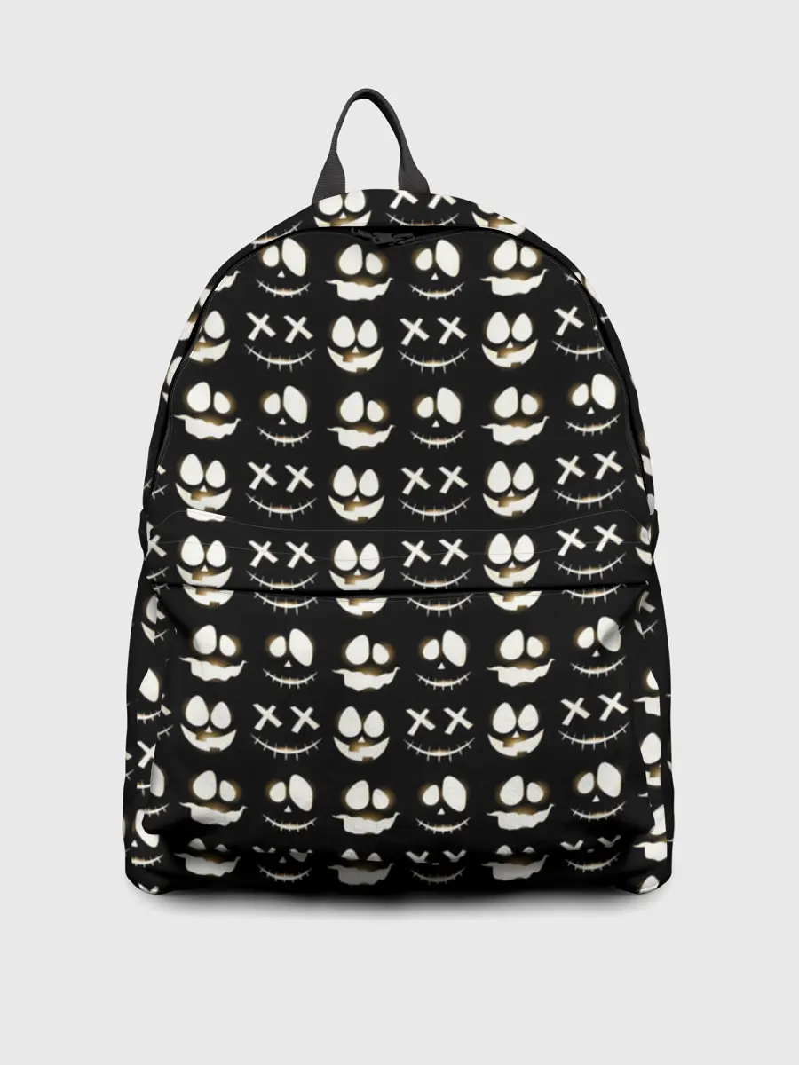 Рюкзак джинсовый / Прикольные смайлы Хэллоуин 2 / Halloween 2