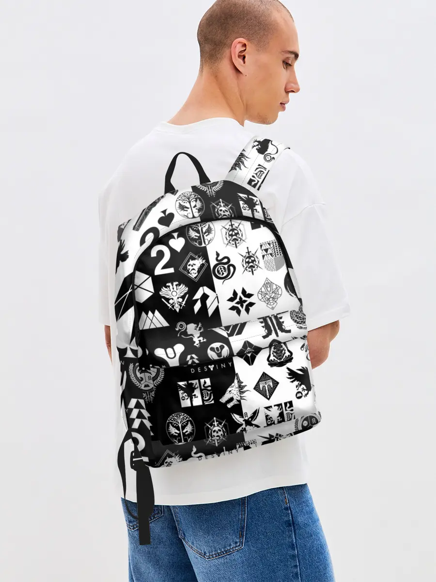 Рюкзак джинсовый / DESTINY LOGOBOMBING ЧЁРНО БЕЛОЕ