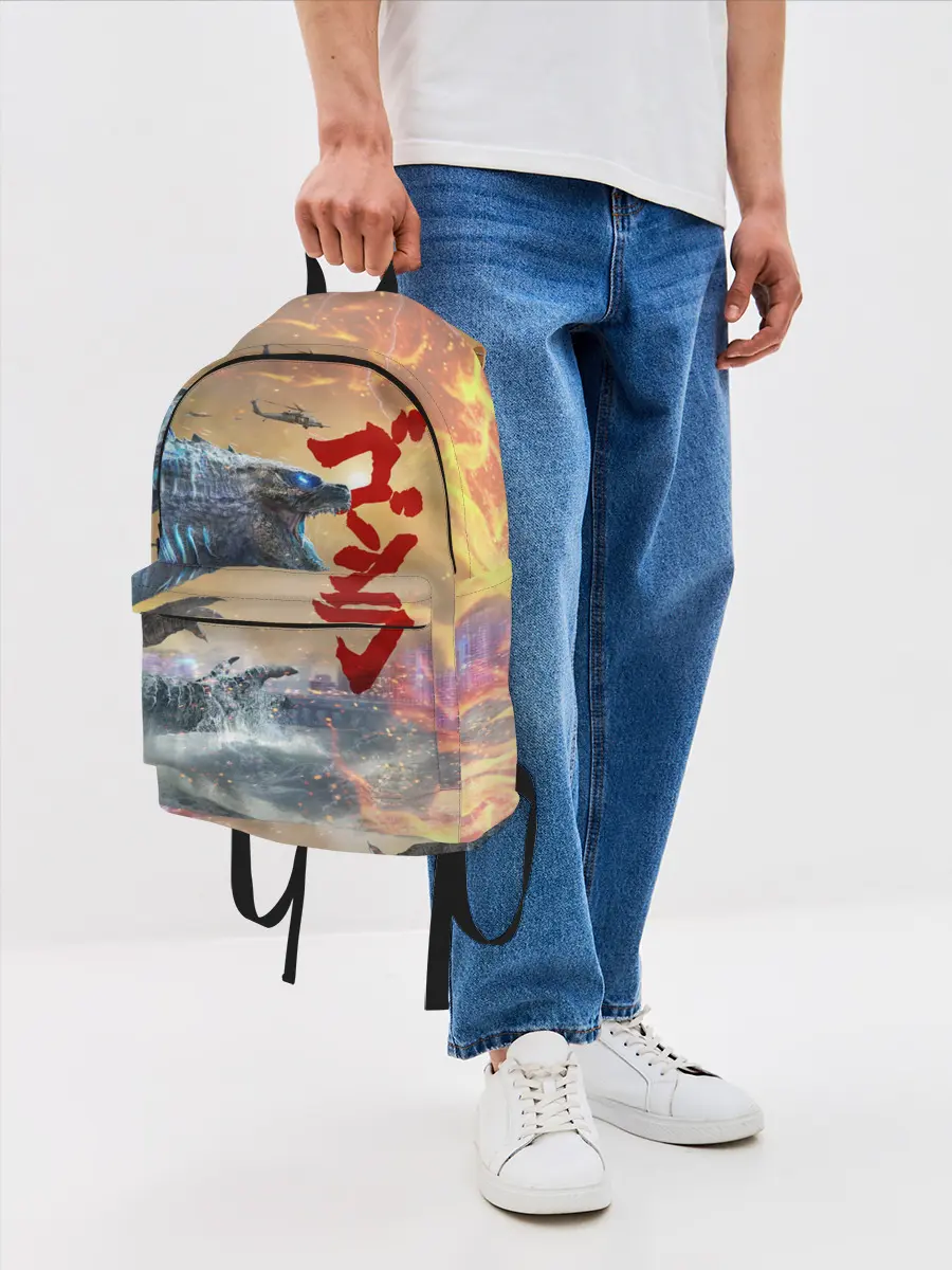 Рюкзак джинсовый / ГОДЗИЛЛА АТАКУЕТ!