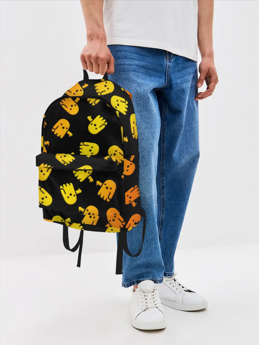 Рюкзак джинсовый / BOO! ПРИЗРАК, ПРИВЕДЕНИЕ ХЕЛЛОУИН ОРАНЖЕВЫЙ