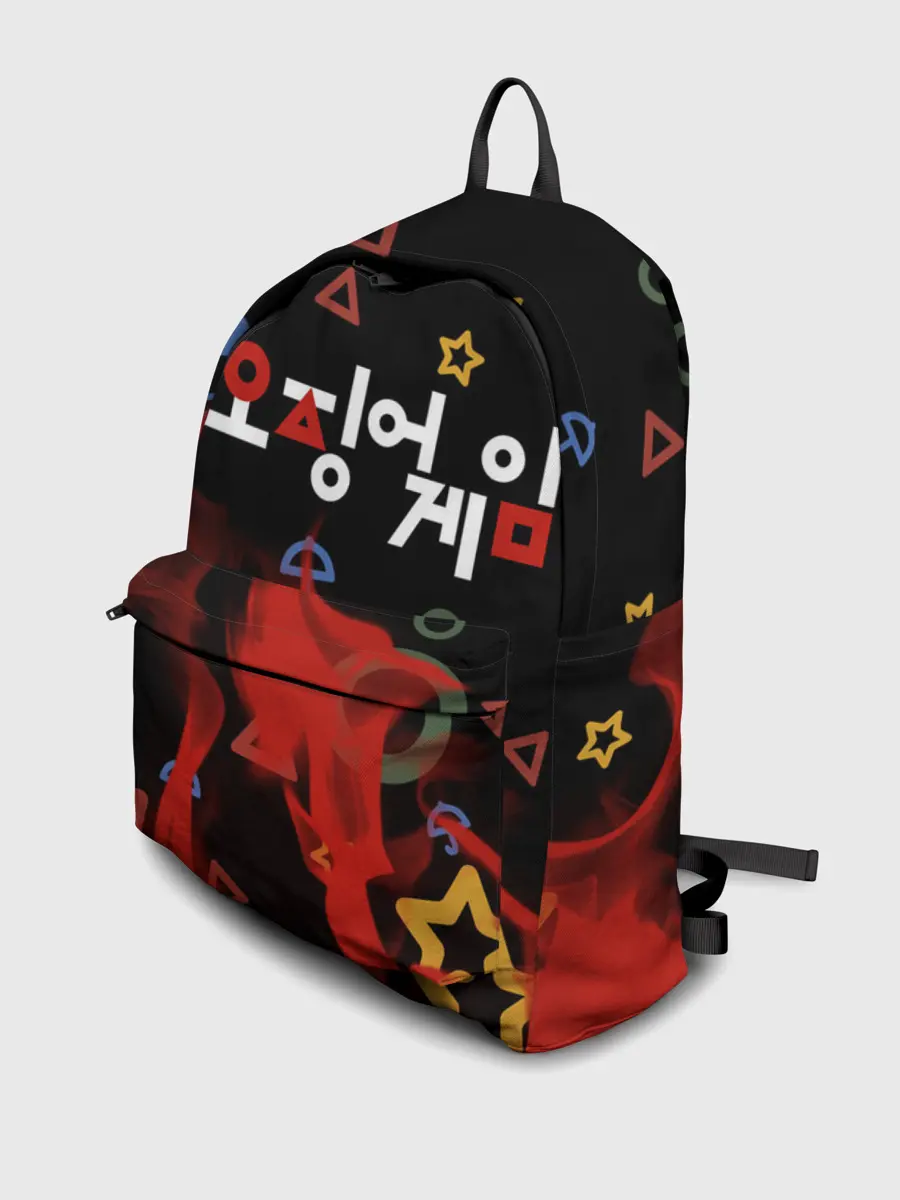 Рюкзак джинсовый / Игра в кальмара пламя.