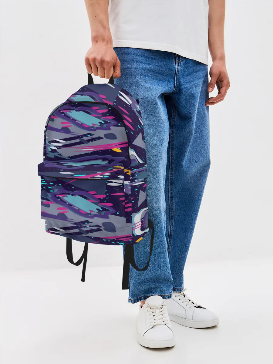 Рюкзак джинсовый / Космический абстрактный паттерн