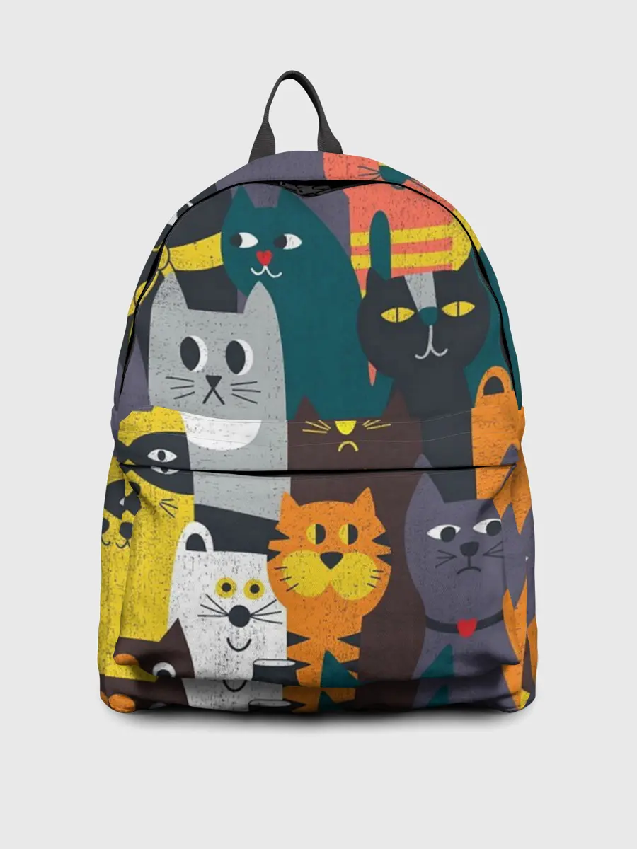 Рюкзак джинсовый / крутые коты