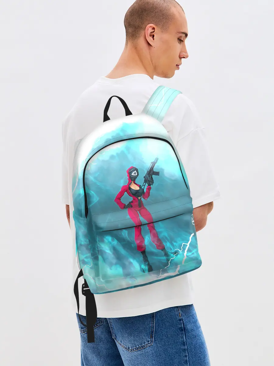 Рюкзак джинсовый / ОХРАНА НА ЧЕКУ | ТРЕУГОЛЬНИК