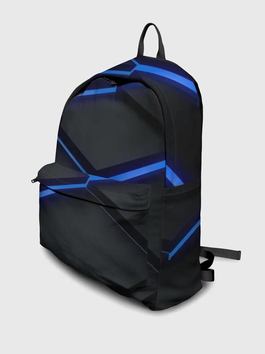 Рюкзак джинсовый / 3d неоновый черный принт плиты