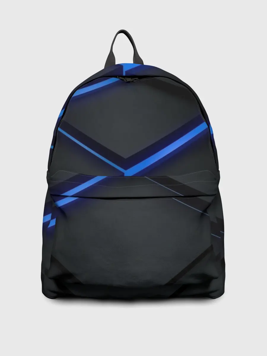 Рюкзак джинсовый / 3d неоновый черный принт плиты