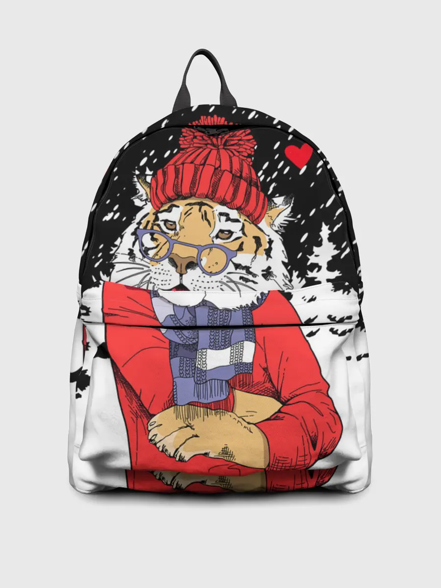 Рюкзак джинсовый / Тигр в красном