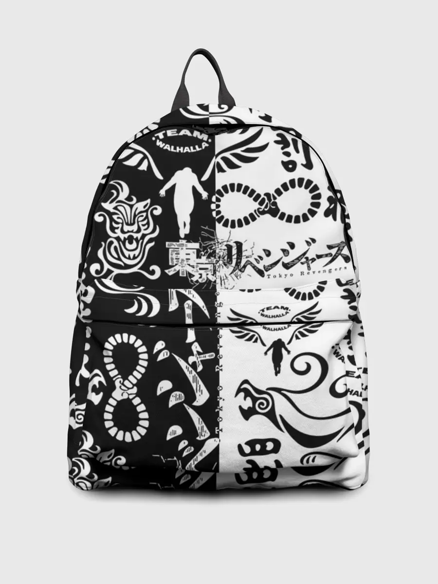 Рюкзак джинсовый / ТОКИЙСКИЕ МСТИТЕЛИ ЛОГОБОМБИНГ ЧБ