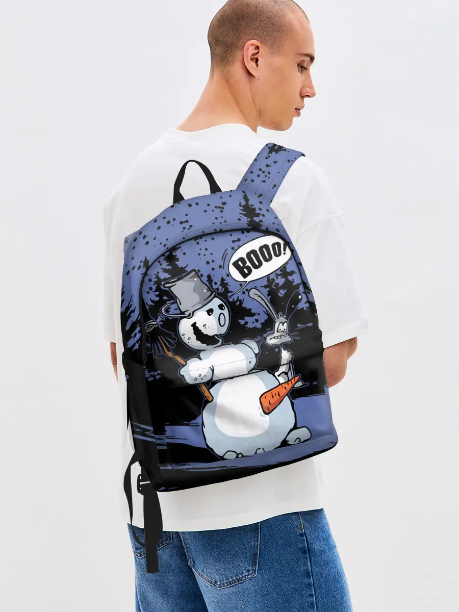 Рюкзак джинсовый / Снеговик на Хэллоуин