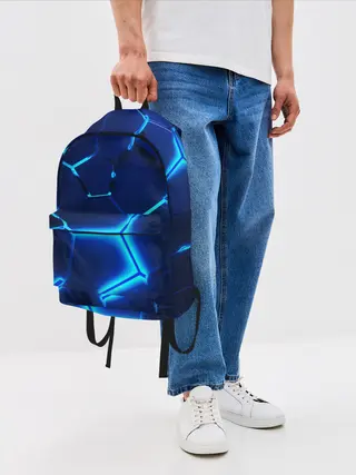 Рюкзак джинсовый / 3D ПЛИТЫ | NEON STEEL | НЕОНОВЫЕ ПЛИТЫ