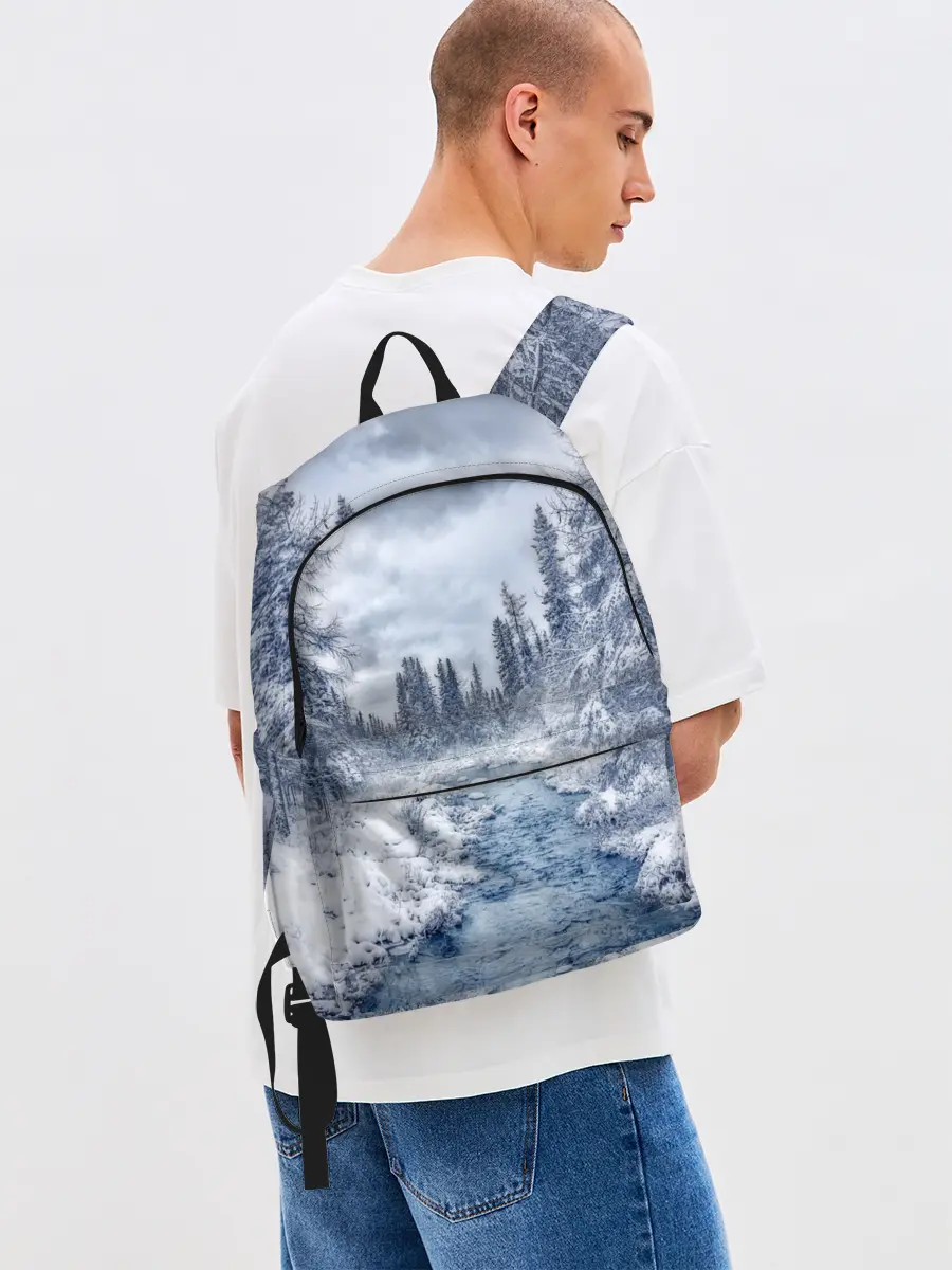 Рюкзак джинсовый / СНЕЖНЫЙ ПЕЙЗАЖ