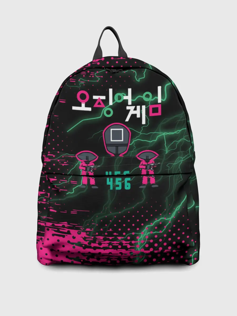 Рюкзак джинсовый / Игра в кальмара разряд молнии.