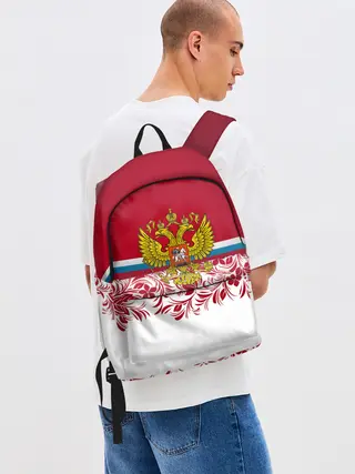 Рюкзак джинсовый / Российский герб