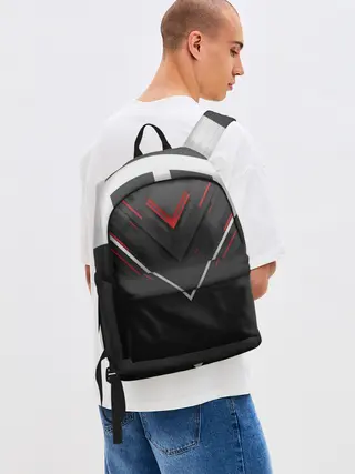 Рюкзак джинсовый / футуристический вектор