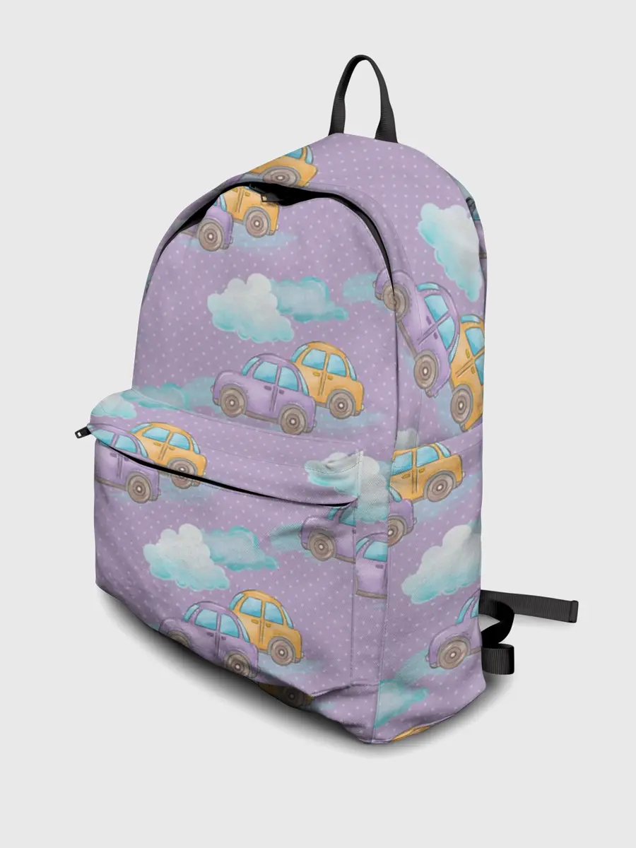 Рюкзак джинсовый / детские машинки