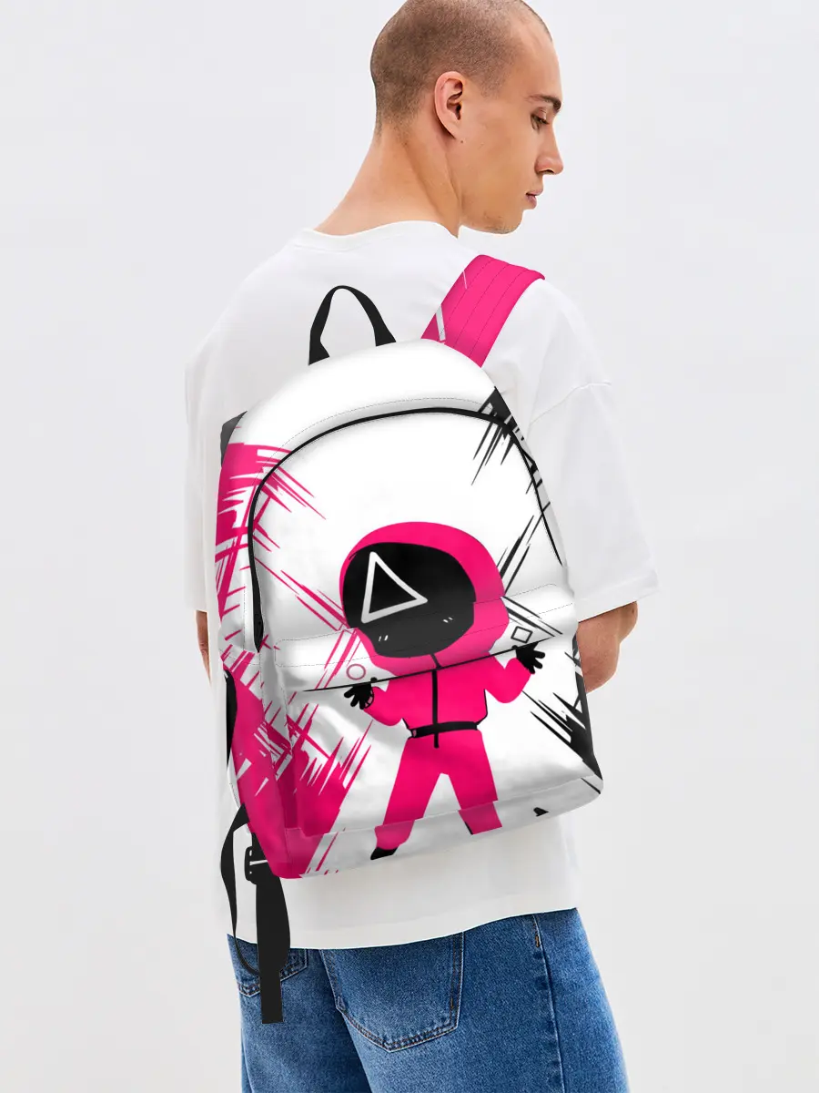 Рюкзак джинсовый / SQUID GAME | ИГРА В КАЛЬМАРА | треугольник.