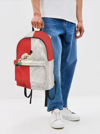 Рюкзак джинсовый / Дед Мороз