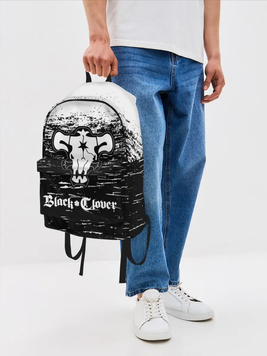 Рюкзак джинсовый / Чёрный клевер: Бык.