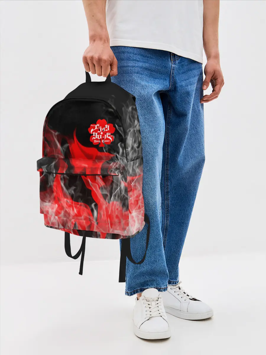 Рюкзак джинсовый / Чёрный клевер: Пламя.