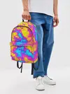 Рюкзак джинсовый / Яркая абстракция космических красок