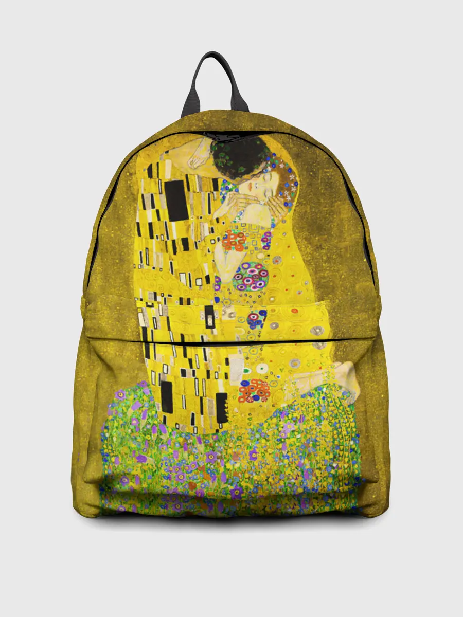 Рюкзак джинсовый / Влюблённые поцелуй художник Климт