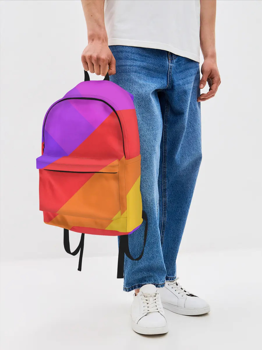 Рюкзак джинсовый / РАДУЖНАЯ ГЕОМЕТРИЯ / RAINBOW GEOMETRY