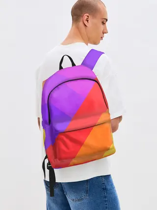 Рюкзак джинсовый / РАДУЖНАЯ ГЕОМЕТРИЯ / RAINBOW GEOMETRY