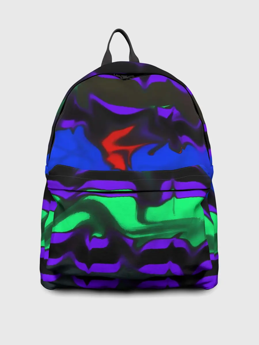 Рюкзак джинсовый / Абстрактный узор цветных оттенков