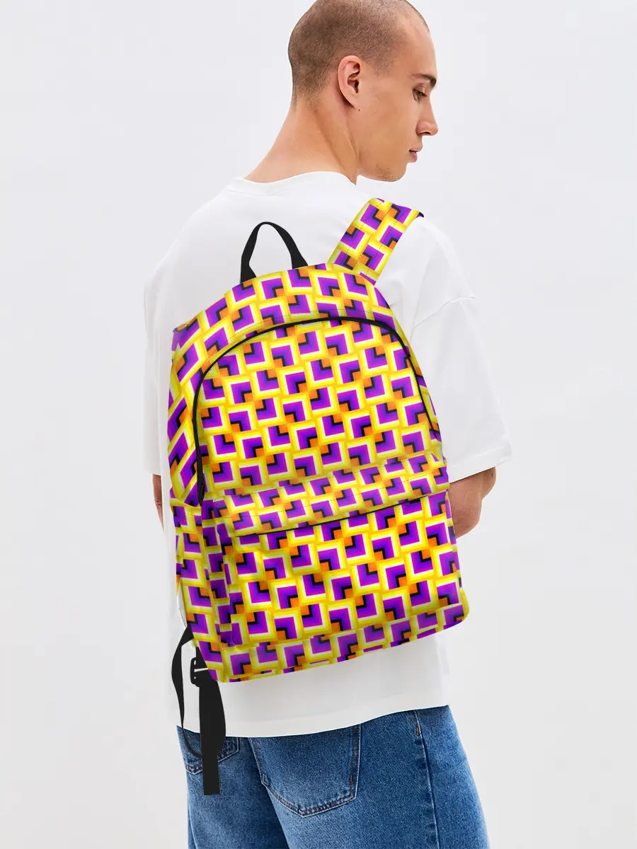 Рюкзак джинсовый / Фон с квадратами