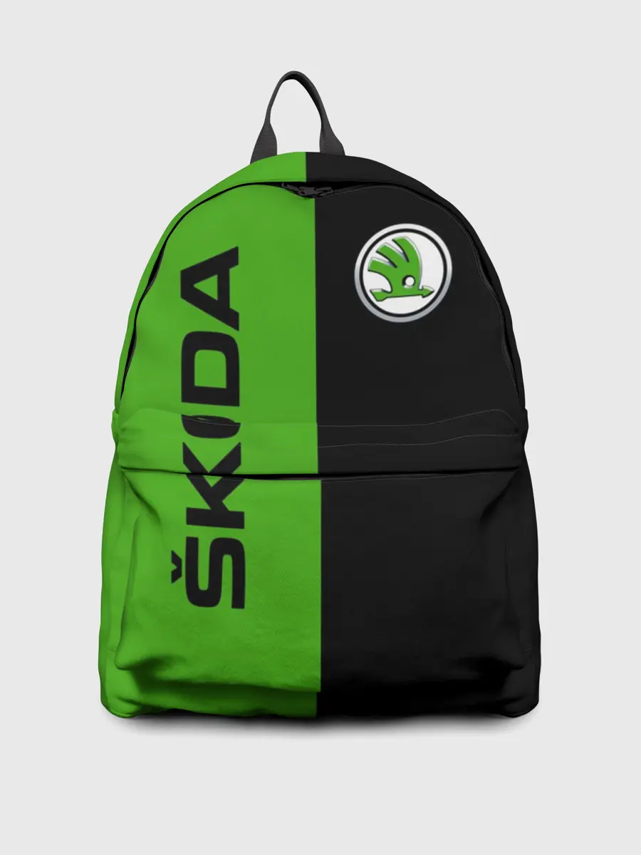 Рюкзак джинсовый / SKODA черно-зеленый